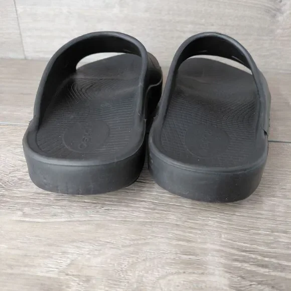 OOFOS OOahh Slides Unisex M5 W7 Black Slip On Orthopedic Recovery Comfort Sandal - Picture 6 of 9